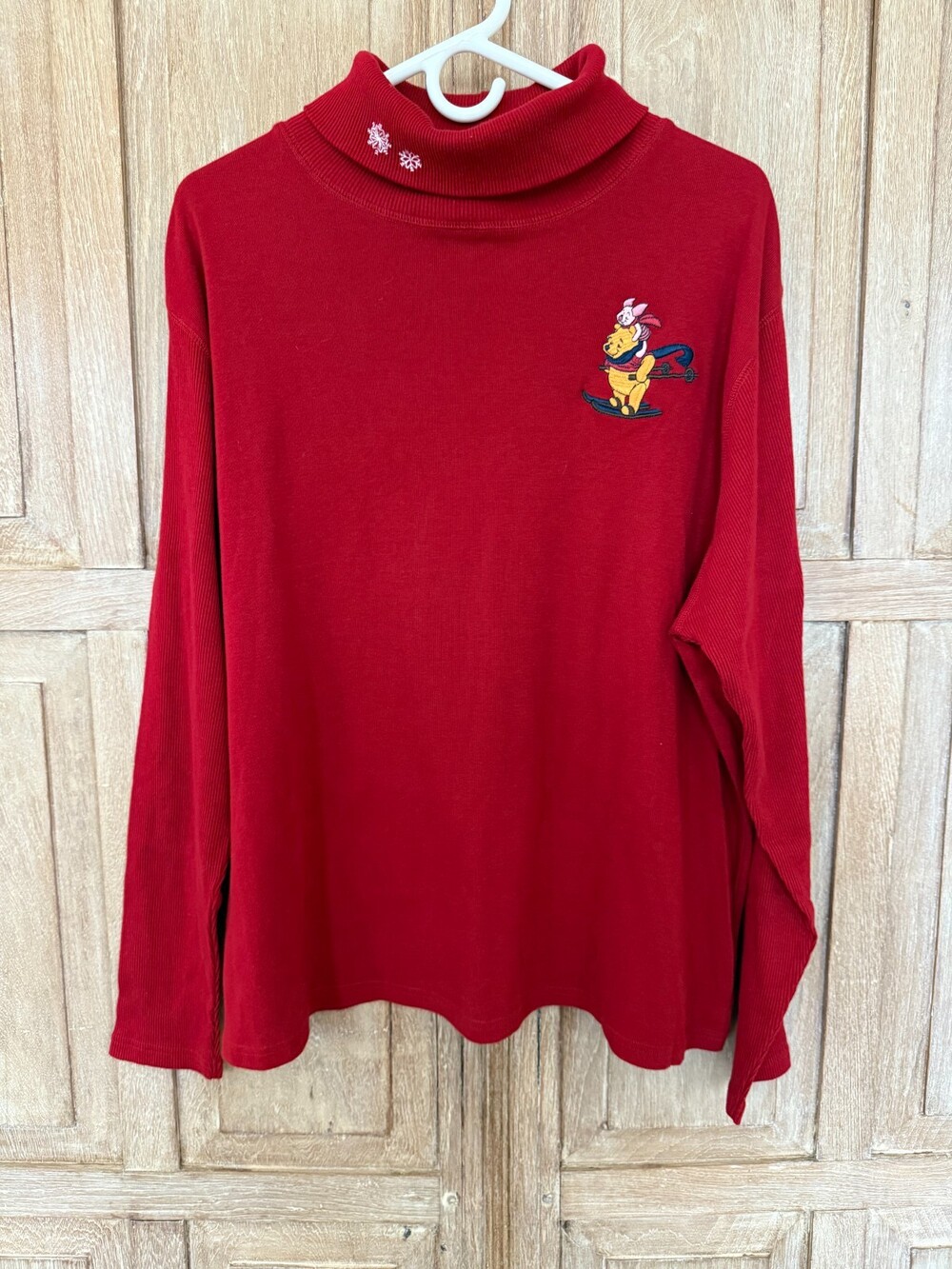 Vintage 90s Disney Store Winnie Pooh Piglet Ski Turtleneck XXL NWT Red